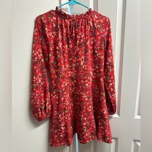 LOFT Tie-Front Floral Dress